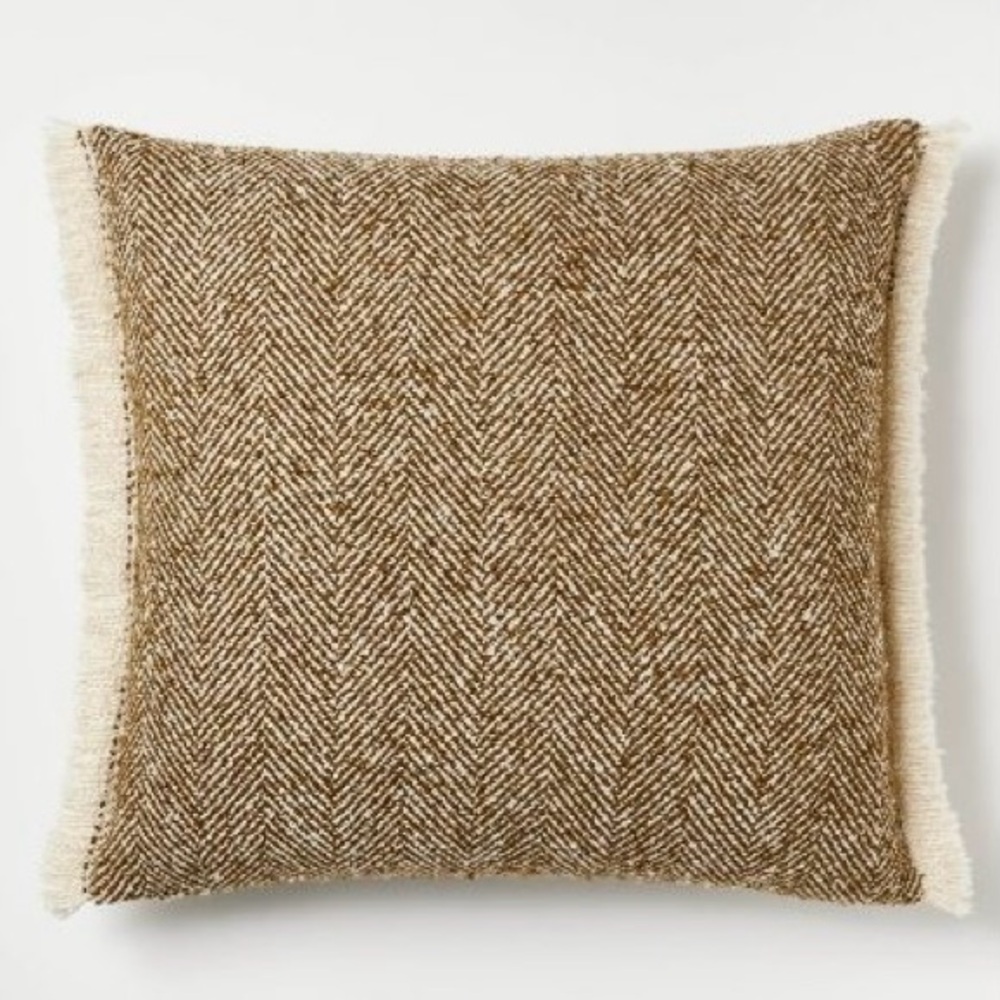 Threshold x Studio McGee Herringbone with Frayed Edges Throw Pillow 20”x20” NEW